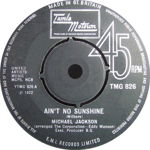 Michael Jackson - Ain't No Sunshine (7", Single)