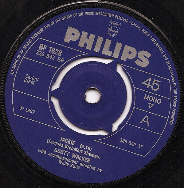 Scott Walker - Jackie (7", Single, Mono, 3 P)