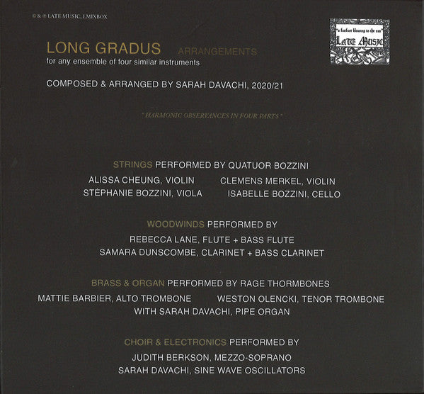 Sarah Davachi - Long Gradus : Arrangements (4xCD)