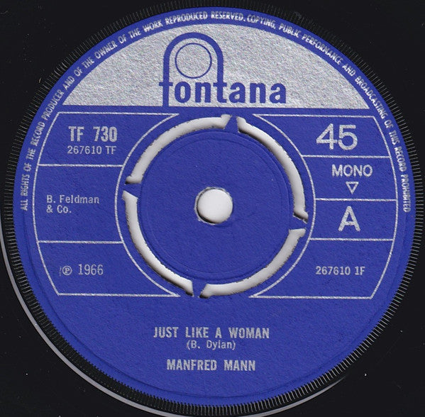 Manfred Mann - Just Like A Woman (7", Single, Mono, 4 P)
