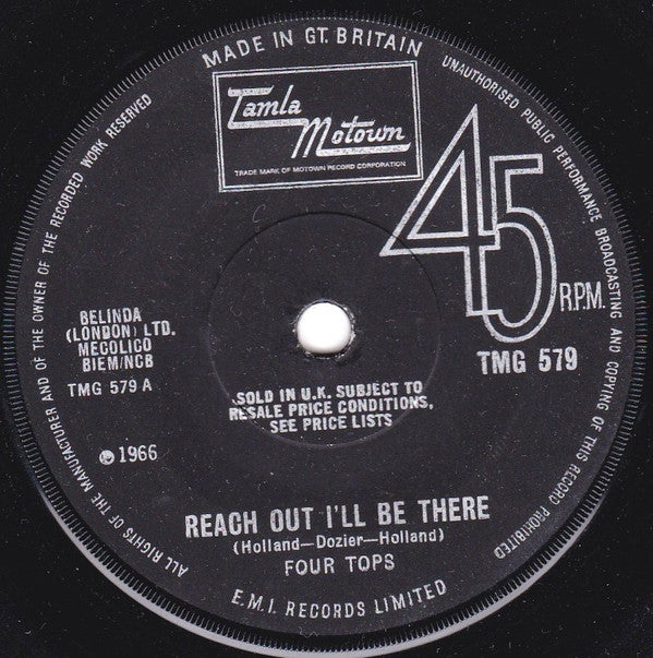 Four Tops - Reach Out I'll Be There (7", Single, Sol)