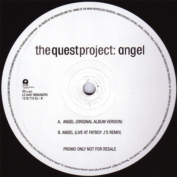 The Quest Project - Angel (12", Promo)