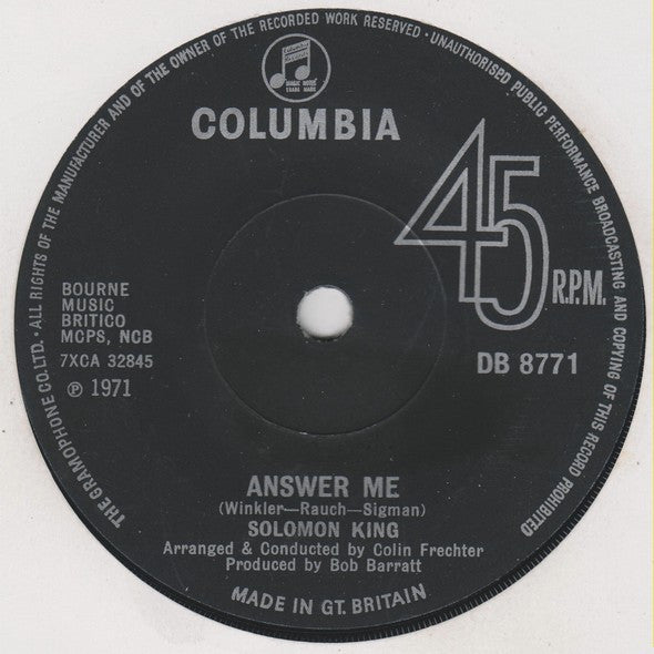 Solomon King - Answer Me (7")