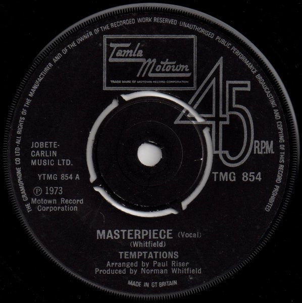 The Temptations - Masterpiece (7")