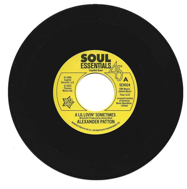 Alexander Patton - A Lil Lovin' Sometimes / True Love (7", RE, Lar)