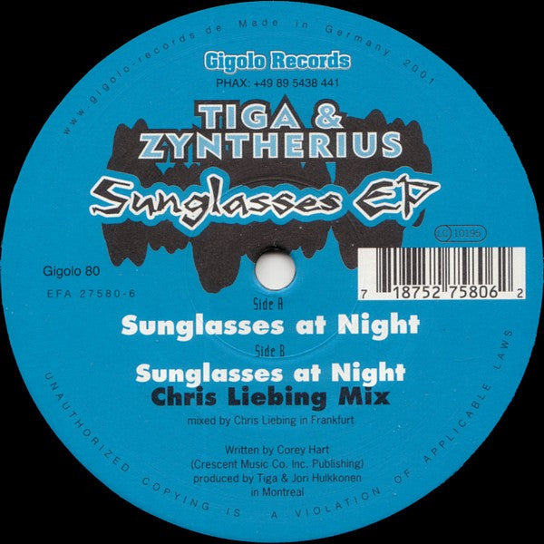 Tiga & Zyntherius - Sunglasses EP (12", EP, Gen)