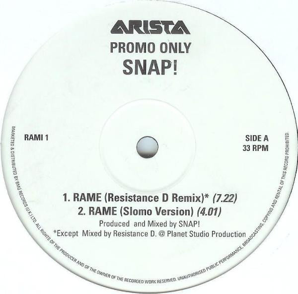Snap! - Rame (12", Promo)