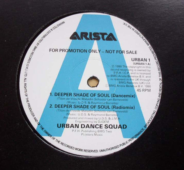 Urban Dance Squad - Deeper Shade Of Soul (12", Promo)
