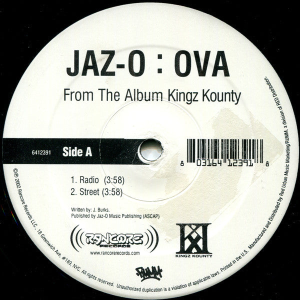 Jaz-O - Ova (12", Promo)