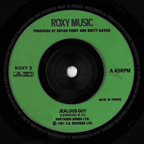 Roxy Music - Jealous Guy (7", Single, Sol)