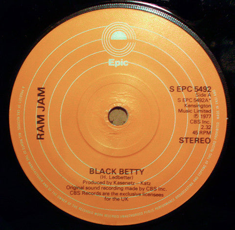 Ram Jam - Black Betty (7", Single)