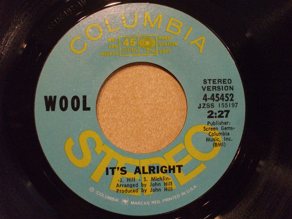 Wool (4) - It's Alright (7", Single, Promo)