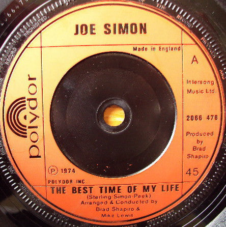 Joe Simon - The Best Time Of My Life (7")