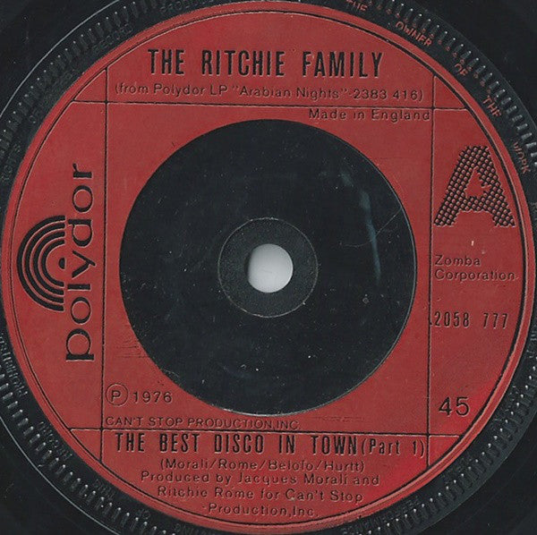 The Ritchie Family - The Best Disco In Town (7", Single)