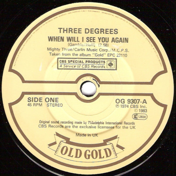 Three Degrees* - When Will I See You Again (7")