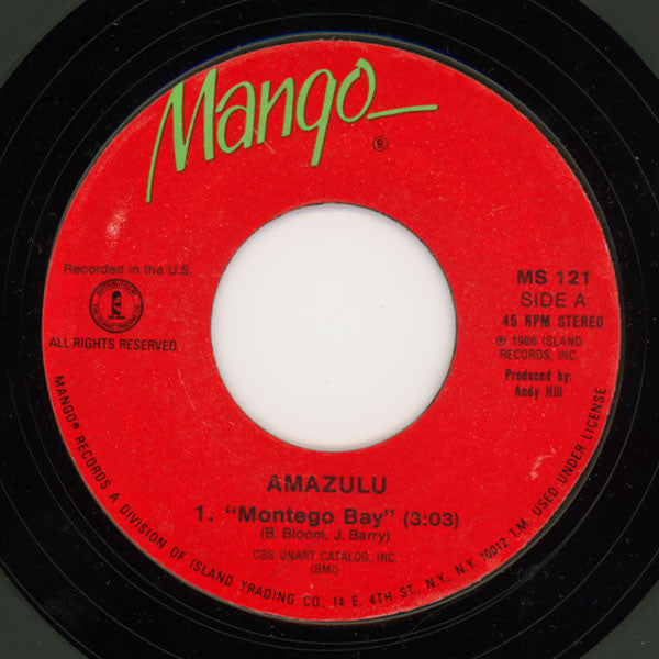 Amazulu - Montego Bay (7", Single, Styrene)