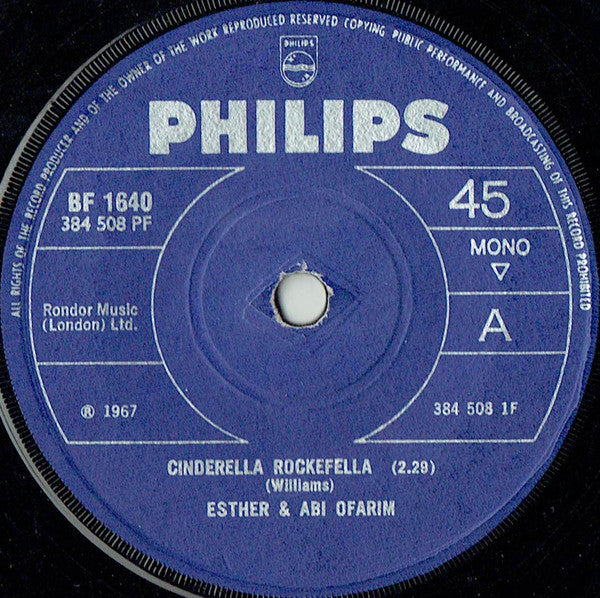 Esther & Abi Ofarim - Cinderella Rockefella (7", Single, Mono, Sol)