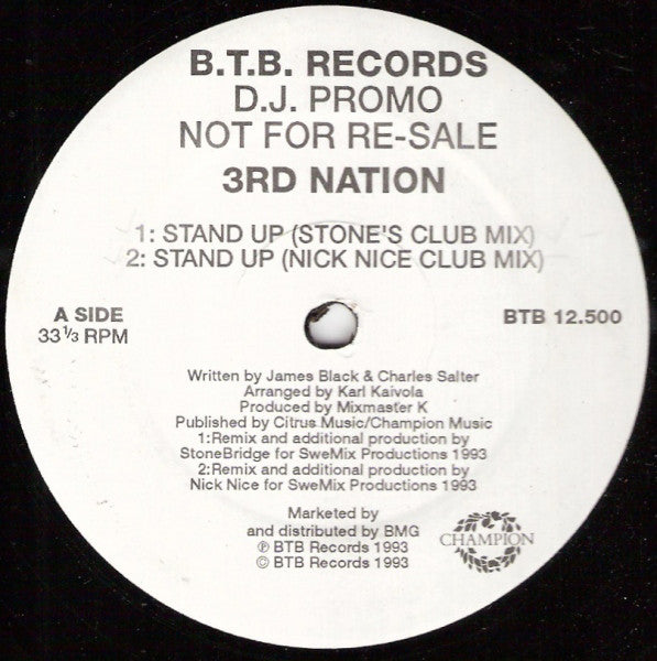 3rd Nation - Stand Up (12", Promo)