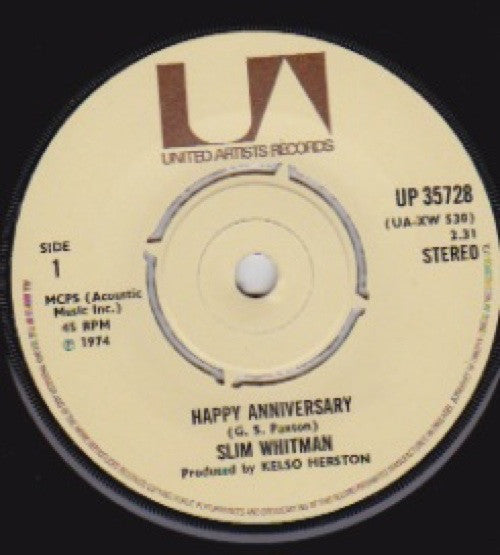 Slim Whitman - Happy Anniversary (7")