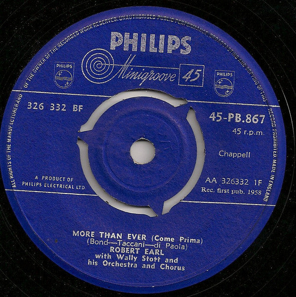 Robert Earl - More Than Ever (Come Prima) (7", Single)