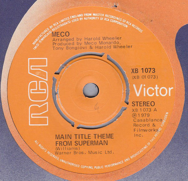 Meco* - Main Title Theme From Superman (7", Single)