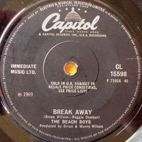 The Beach Boys - Break Away / Celebrate The News (7", Single, Sol)
