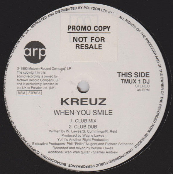 Kreuz - When You Smile (12", Promo)