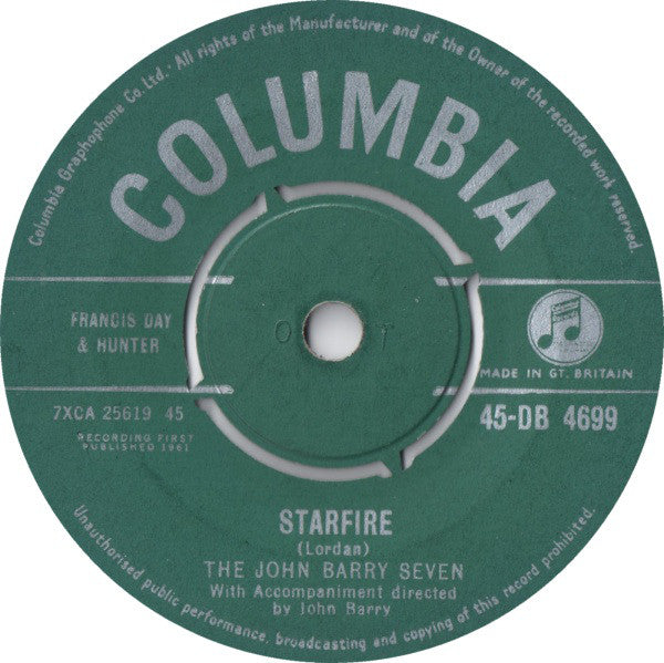 The John Barry Seven - Starfire (7")