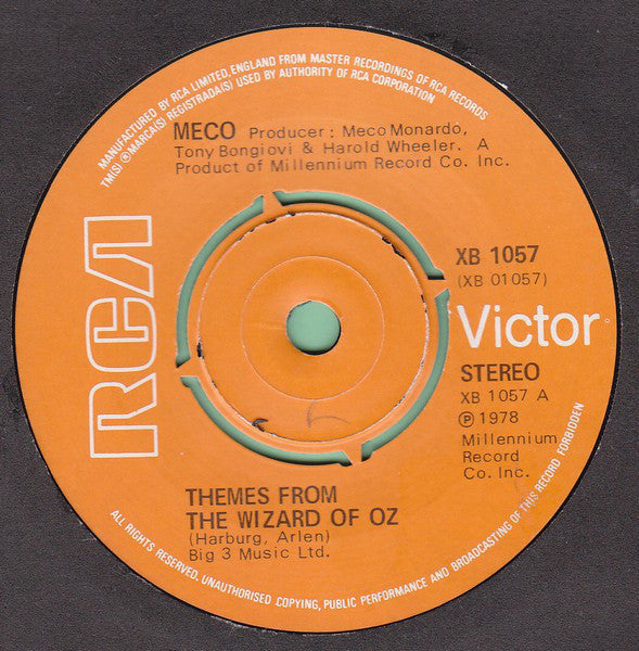 Meco* - Themes From The Wizard Of Oz (7")