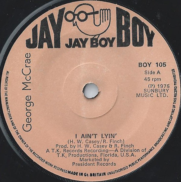 George McCrae - I Ain't Lyin' (7", Single)