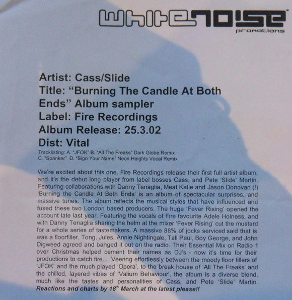 Cass & Slide - Burning The Candle At Both Ends LP Sampler (2x12