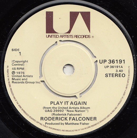 Roderick Falconer - Play It Again / New Nation (7")