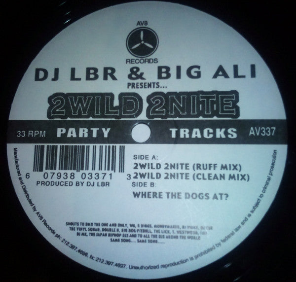 DJ LBR & Big Ali - 2wild 2nite (12")