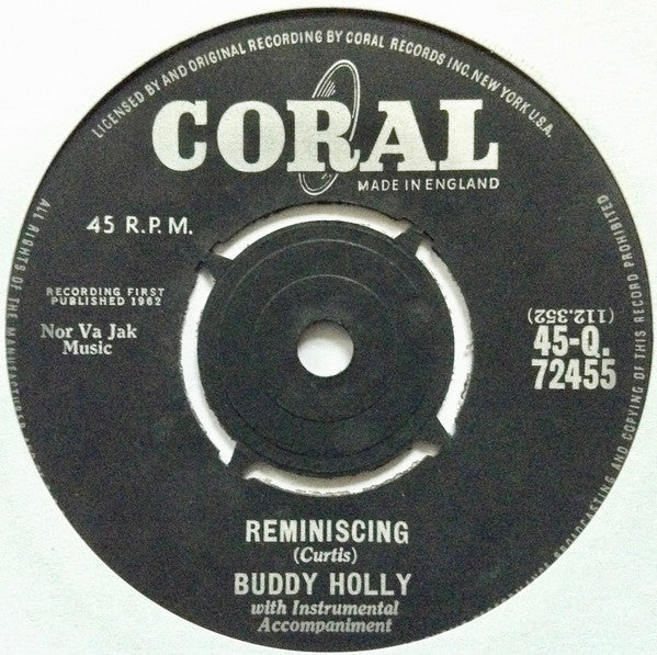 Buddy Holly - Reminiscing (7")
