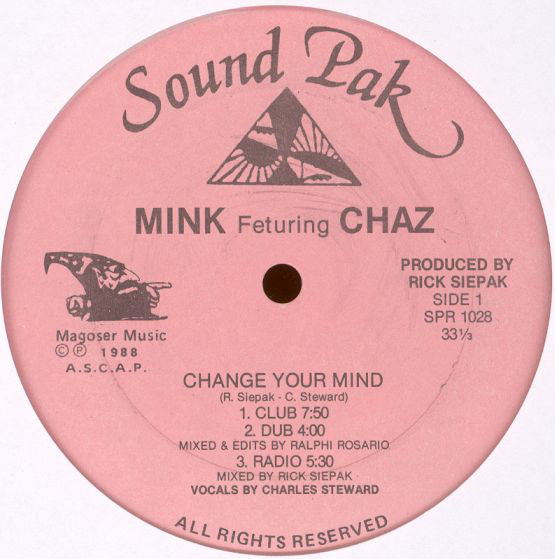 Mink Featuring Chaz* - Change Your Mind (12")