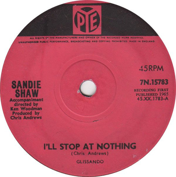 Sandie Shaw - I'll Stop At Nothing (7", Single)