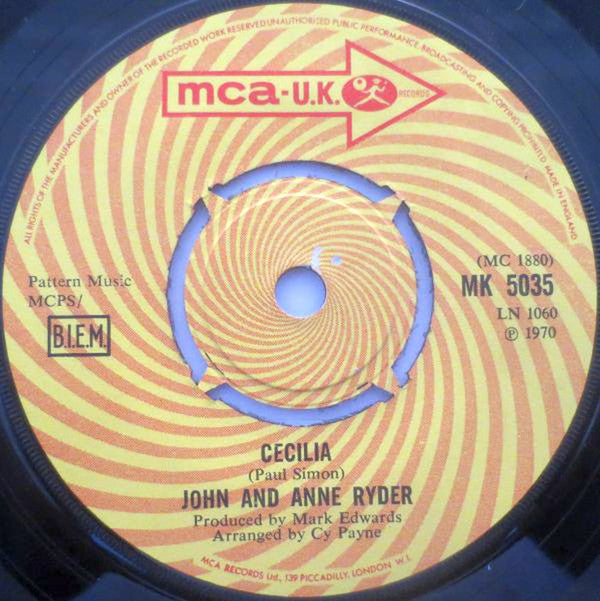 John & Anne Ryder - Cecilia (7", Single)