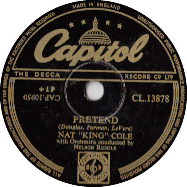 Nat "King" Cole* - Pretend / Funny (Not Much) (Shellac, 10", Single)