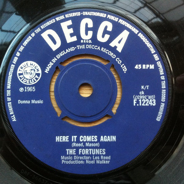 The Fortunes - Here It Comes Again (7", Single)