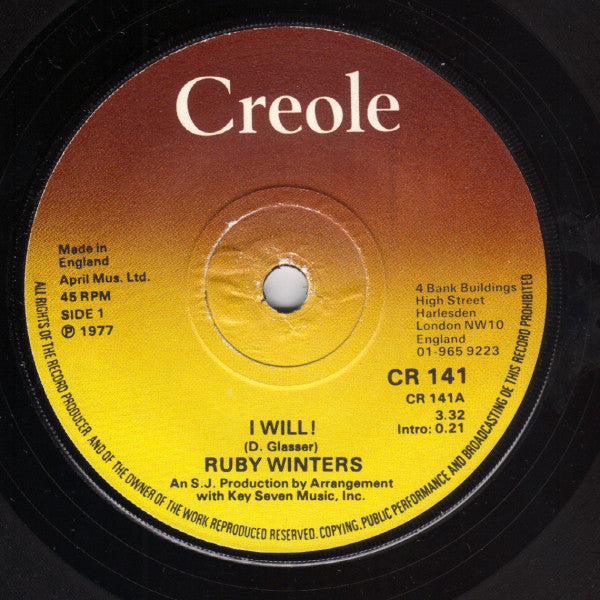 Ruby Winters - I Will! (7")