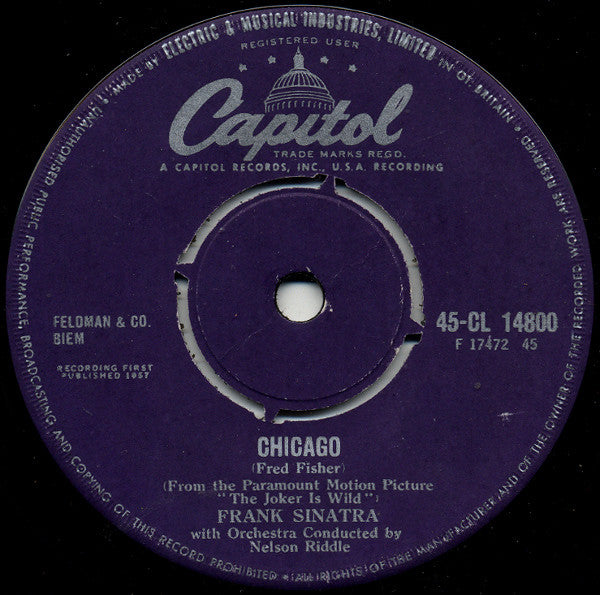 Frank Sinatra - All The Way / Chicago (7", Single)