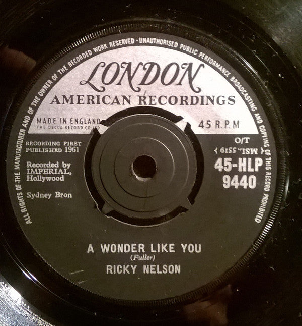 Ricky Nelson (2) - A Wonder Like You / Everlovin' (7", Single)