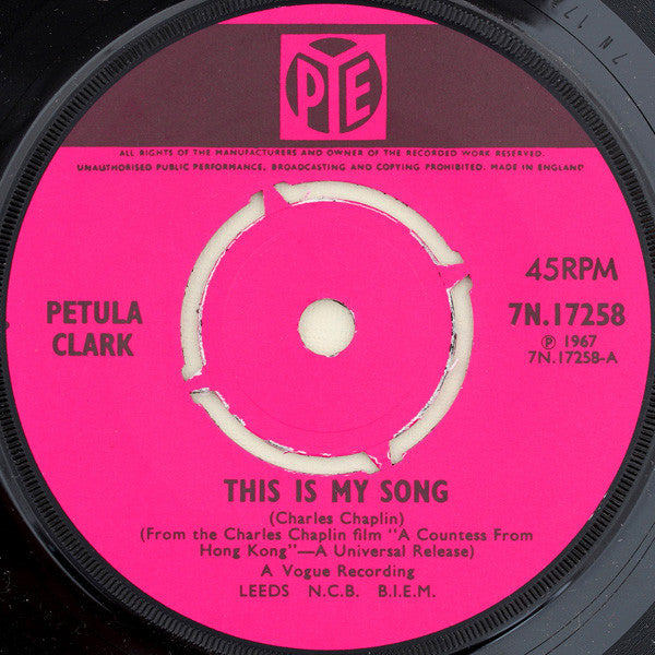 Petula Clark - This Is My Song (7", Single, Kno)