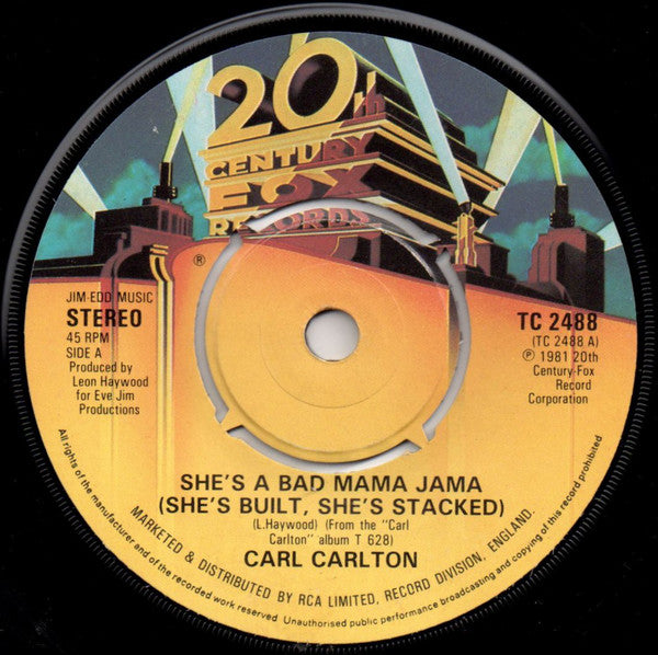 Carl Carlton - She's A Bad Mama Jama (She's Built, She's Stacked) (7", Single, 4 P)