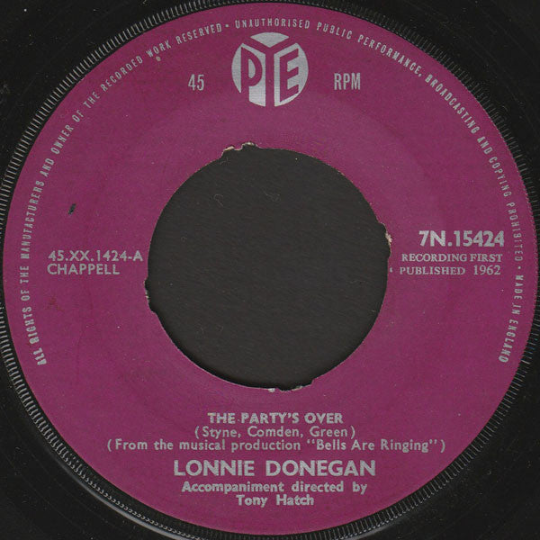 Lonnie Donegan - The Party's Over (7", Single)