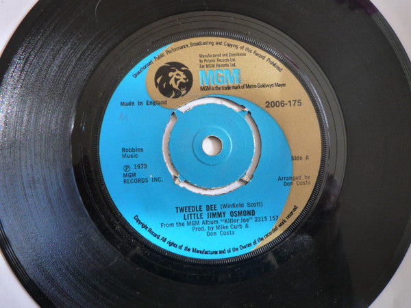 Little Jimmy Osmond - Tweedle Dee (7", Single, Kno)