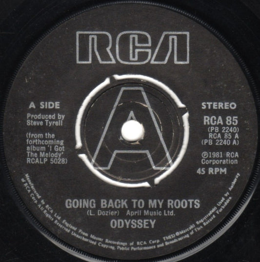 Odyssey (2) - Going Back To My Roots (7", Single, Kno)