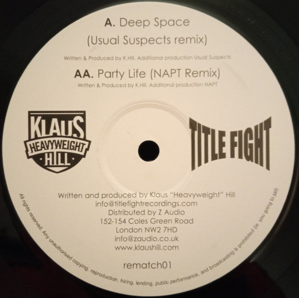 Klaus Heavyweight Hill* - Title Fight Remixed (12")