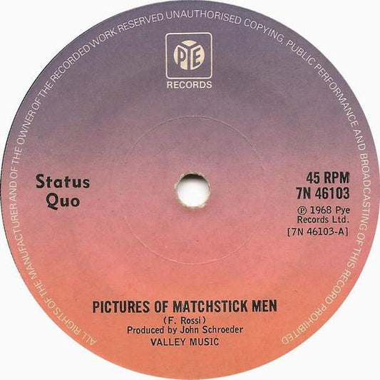 Status Quo - Pictures Of Matchstick Men / Ice In The Sun (7")
