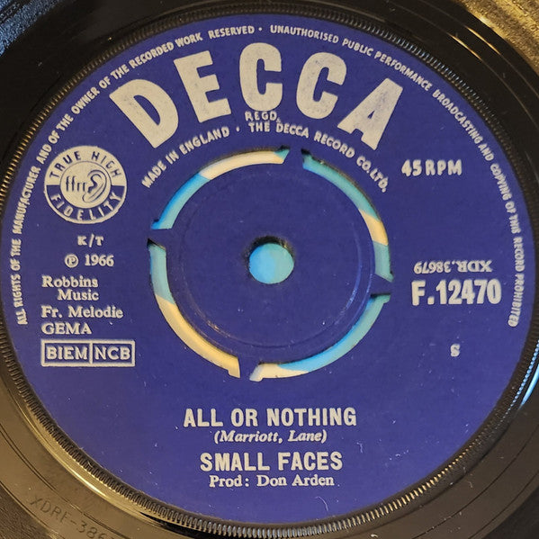 Small Faces - All Or Nothing (7", Single)